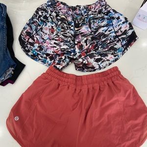 2 pairs of lululemon tracker shorts, 4” inseam
